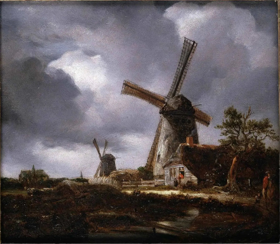 Landskap med vindmøller nær Haarlem, etter Jacob van Ruisdael - John Constable