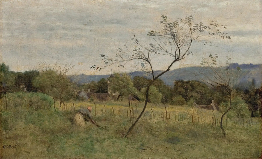 Landskap med bondekvinne - Jean-Baptiste Camille Corot