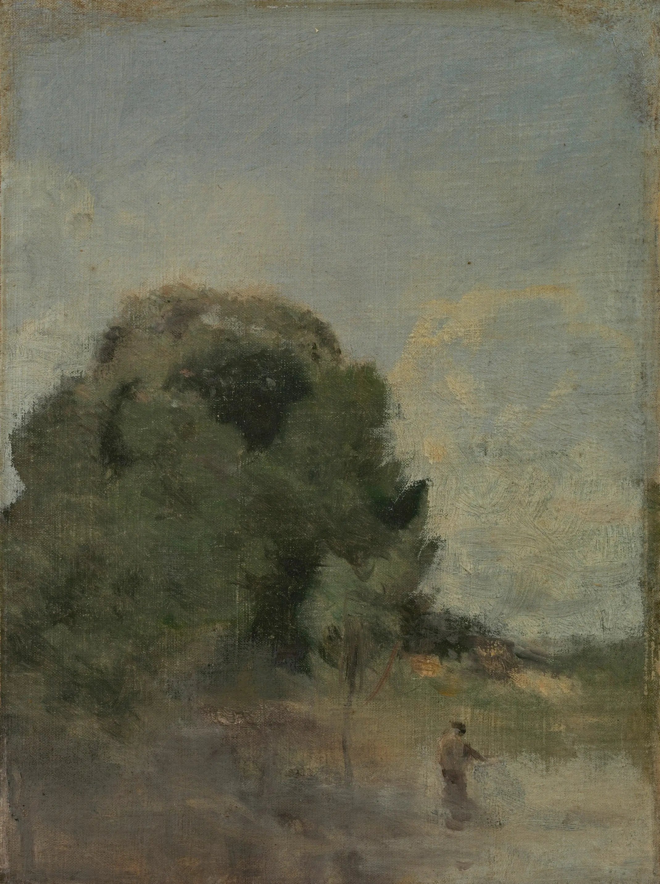 Paysage avec pêcheur - Jean-Baptiste Camille Corot - Alpha Reproduction