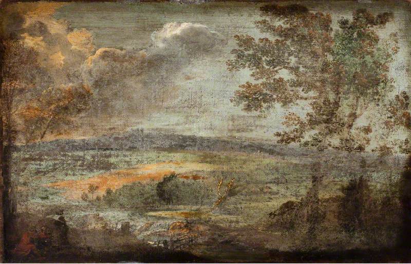  Landskap med personer ved elvebredden - Annibale Carracci