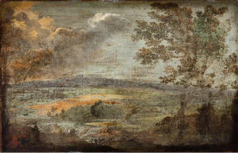  Landskap med personer ved elvebredden - Annibale Carracci