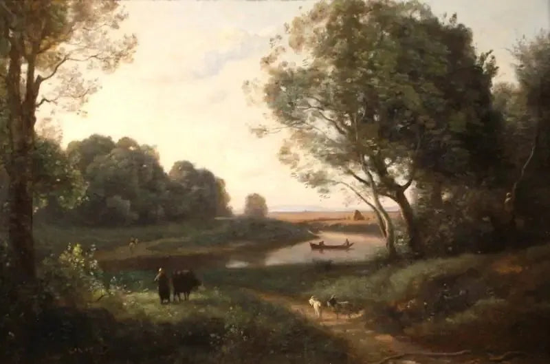 Landskap med personer - Jean-Baptiste Camille Corot