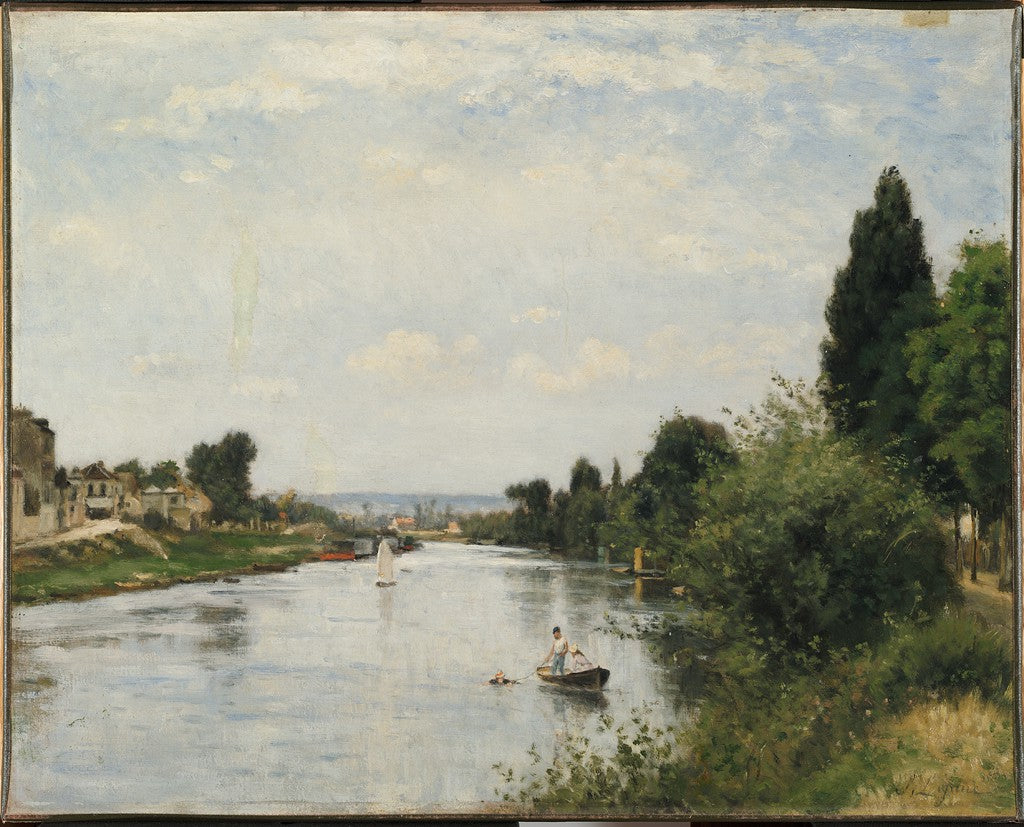 Paysage avec rivière - Stanislas Lépine image 1 tableau peint à l’huile sur toile