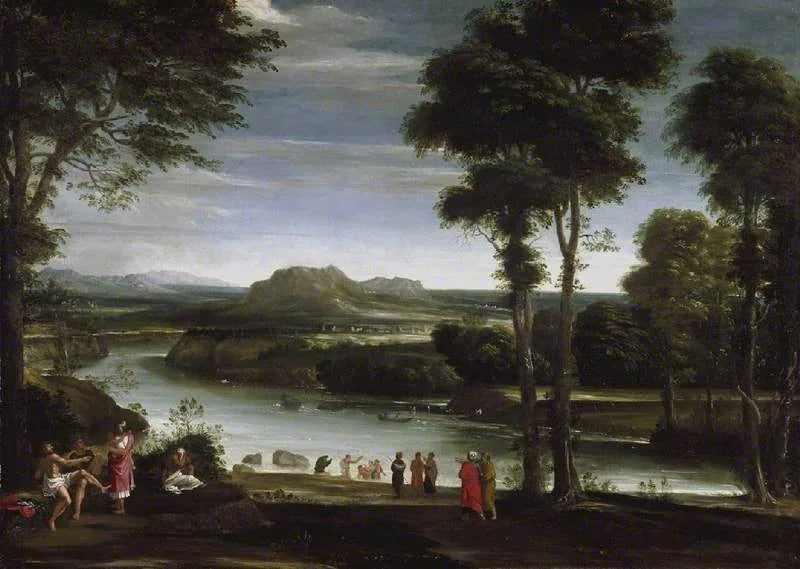  Landskap med Saint Johannes døperen - Domenichino