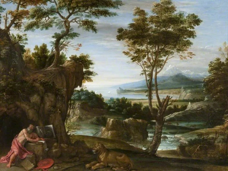 Landskap med Saint Jérôme - Domenichino