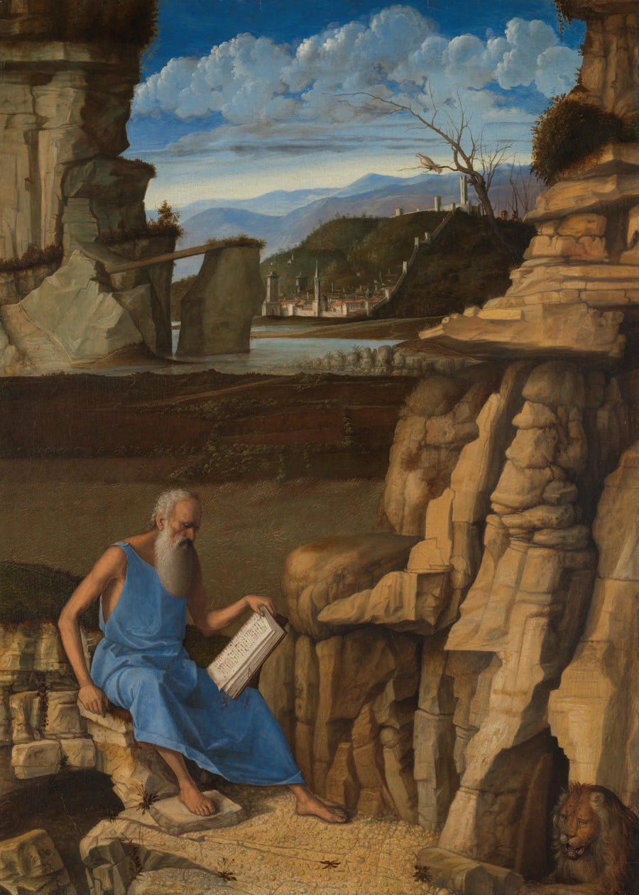  Landskap med Saint Jérôme som leser - Giovanni Bellini
