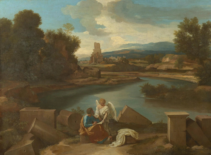  Landskap med Saint Matthieu - Nicolas Poussin