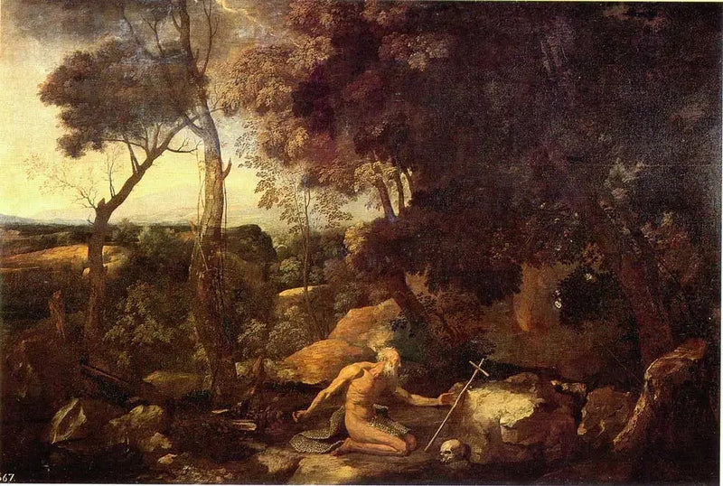  Landskap med Saint Paul Eremitten - Nicolas Poussin