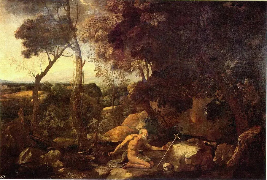  Landskap med Saint Paul Eremitten - Nicolas Poussin
