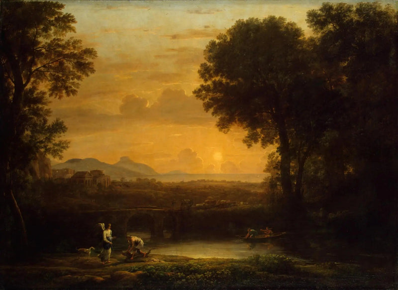 Landskap med Tobias og Engelen (Kveld) - Claude Lorrain
