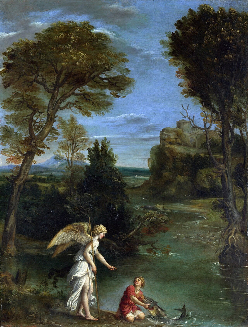  Landskap med Tobie som fisker - Domenichino