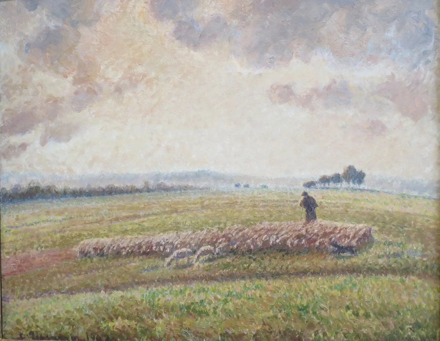 Landskap med sauer - Camille Pissarro