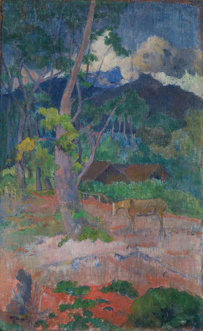 Landskap med en hest - Paul Gauguin