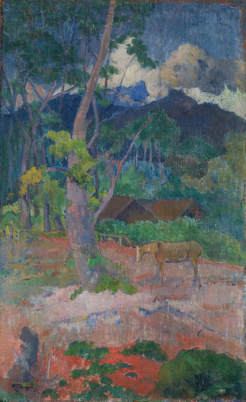 Landskap med en hest - Paul Gauguin