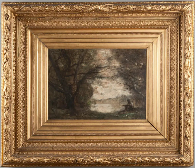 Landskap med en gutt som tegner - Jean-Baptiste Camille Corot