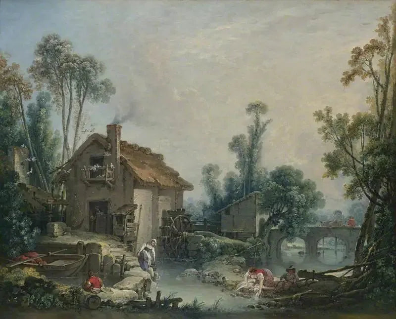 Landskap med en vannmølle - François Boucher
