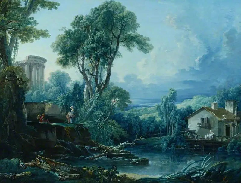 Landskap med en vannmølle - François Boucher