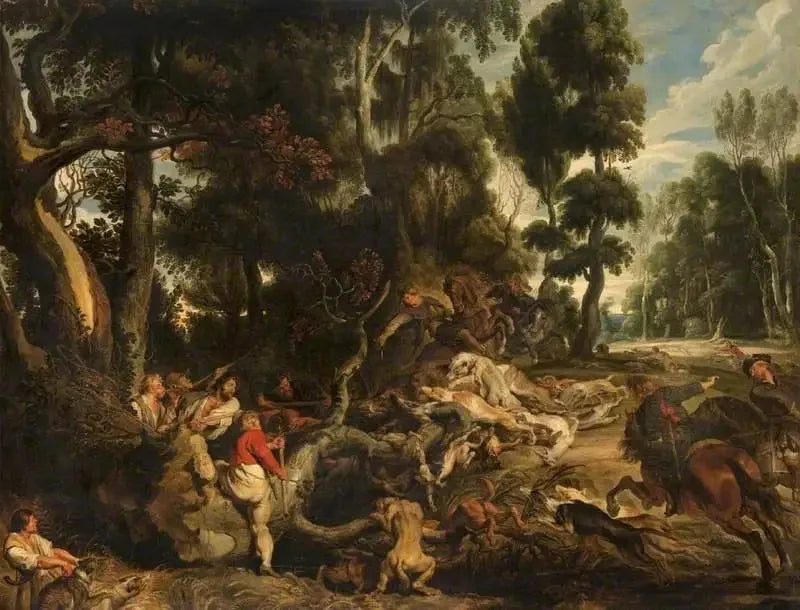 Landskap med en jakt på villsvin - Peter Paul Rubens