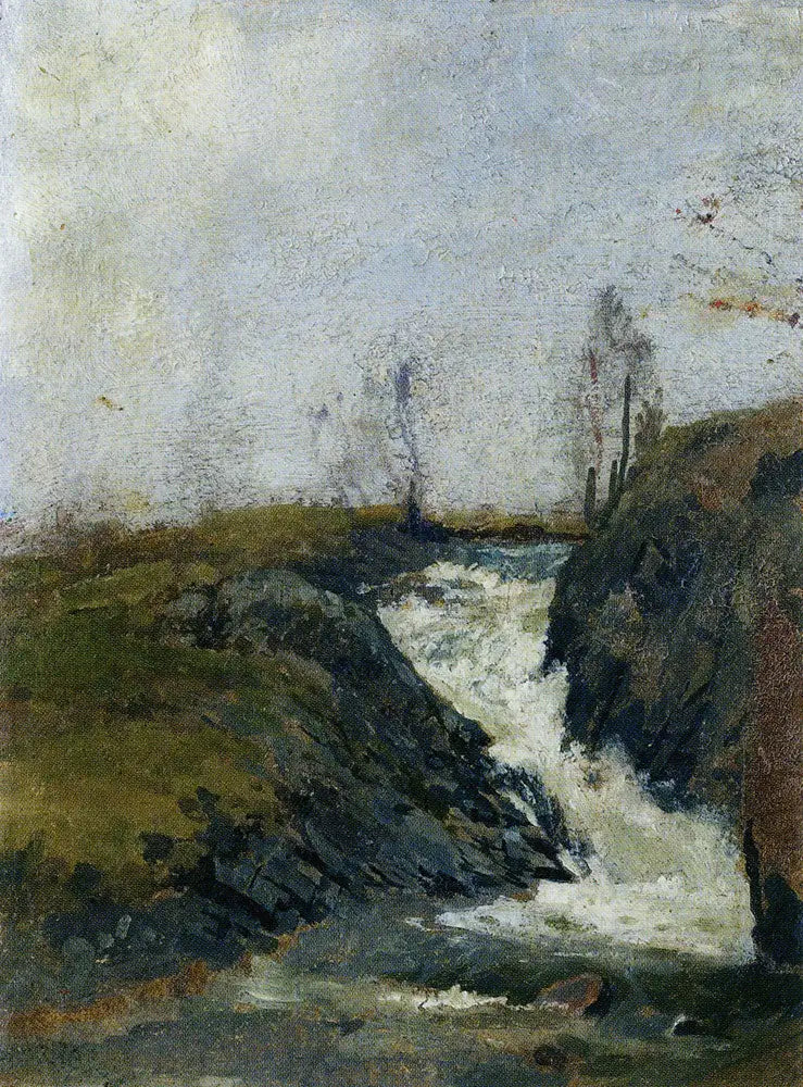 Landskap med en liten foss - Edvard Munch