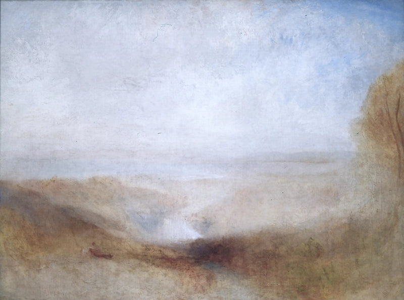 Landskap med en elv og en bukt i det fjerne - J. M. W. Turner