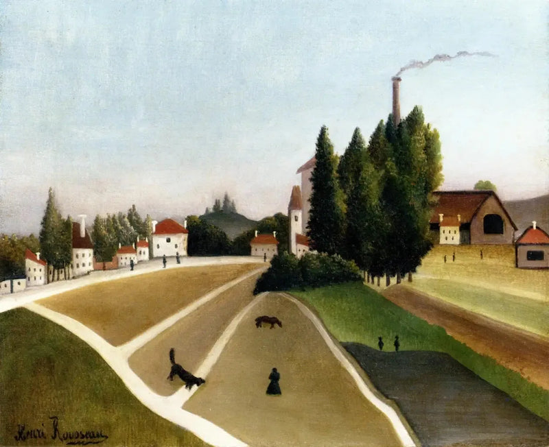Landskap med fabrikk - Henri Rousseau