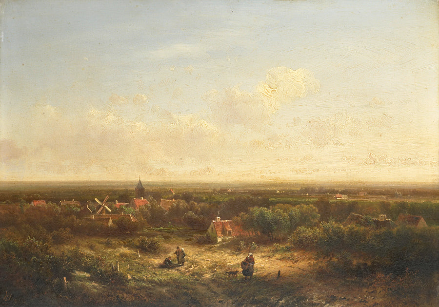 Paysage avec village et moulin à vent - Pieter Kluyver