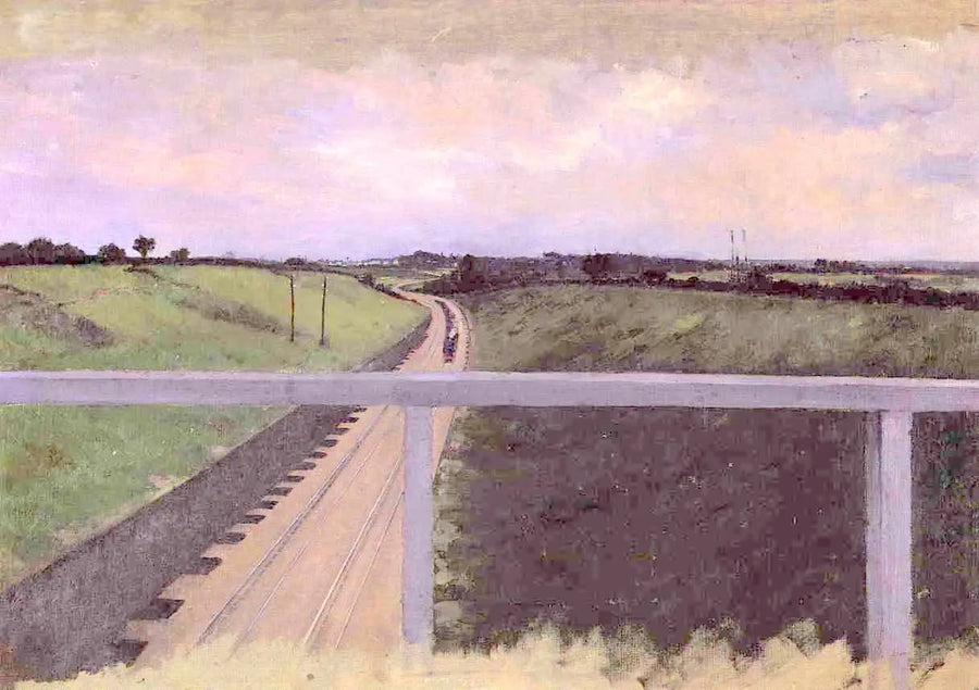 Landskap med jernbanespor - Gustave Caillebotte