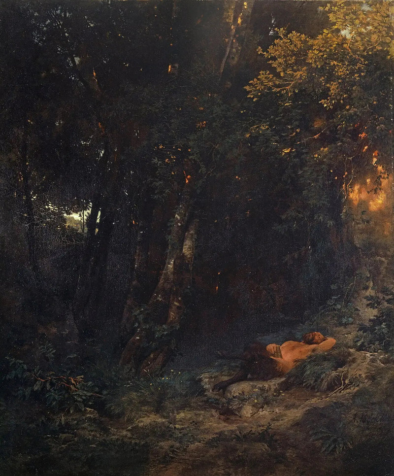 Skoglandskap med Pan som hviler - Arnold Böcklin

Source:
Paysage boisé avec Pan se reposant - Arnold Böcklin