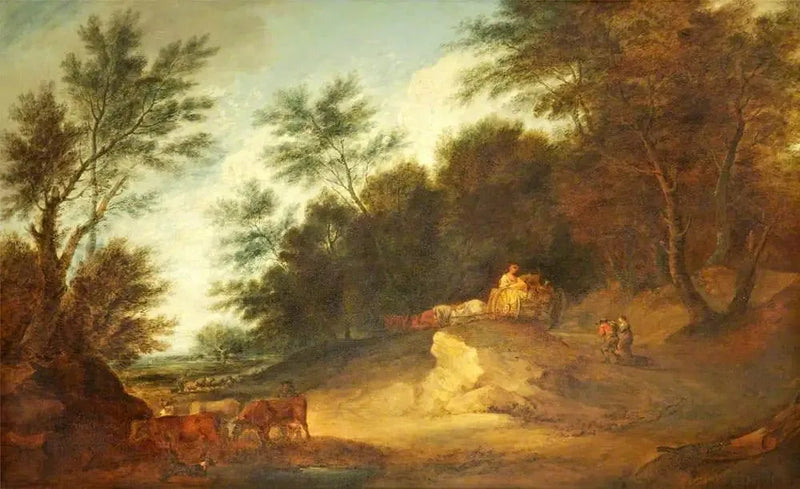 Skoglandskap med personer i en landlig vogn og husdyr - Thomas Gainsborough

Source:
Paysage boisé avec personnages dans une charrette de campagne et du bétail - Thomas Gainsborough