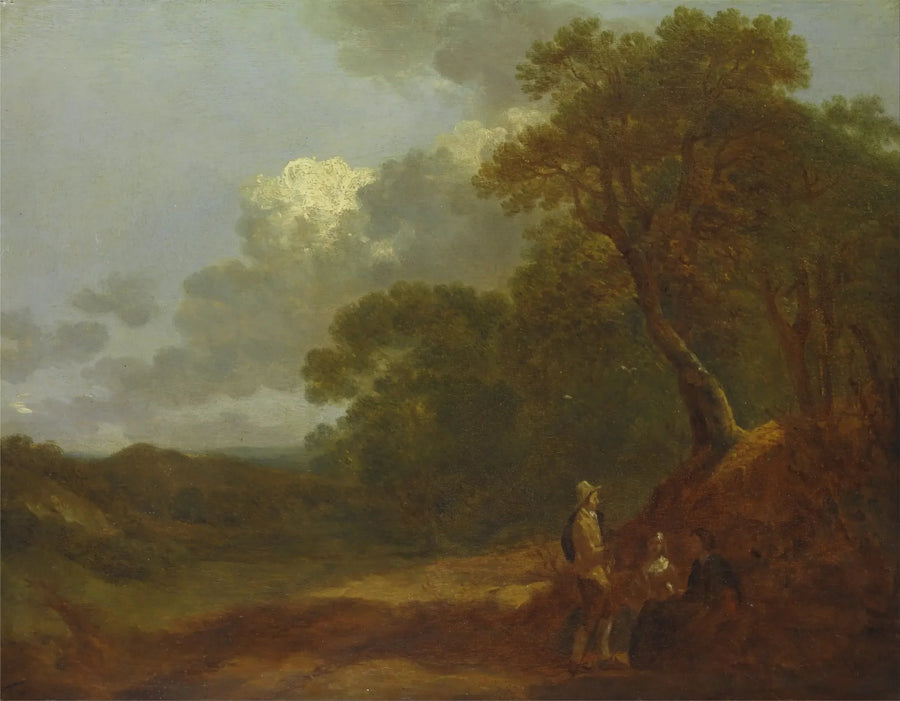 Skoglandskap med en mann som snakker til to kvinner som sitter - Thomas Gainsborough

Source:
Paysage boisé avec un homme parlant à deux femmes assises - Thomas Gainsborough