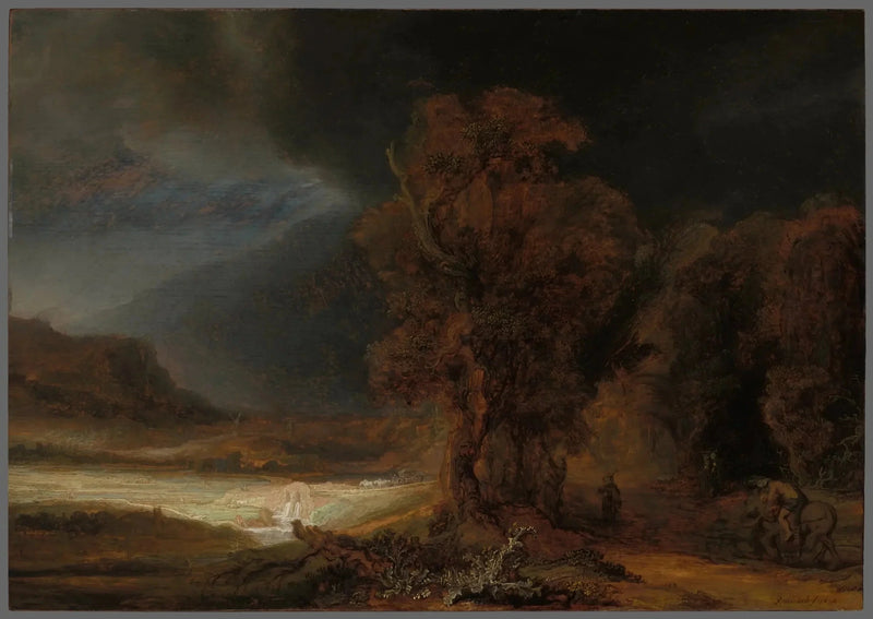 Landskap med Den barmhjertige samaritan - Rembrandt