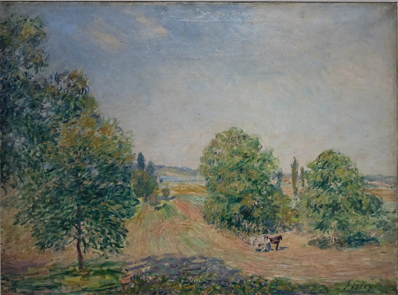 Landskap, åker, slettelandet i Veneux-Nadon - Alfred Sisley