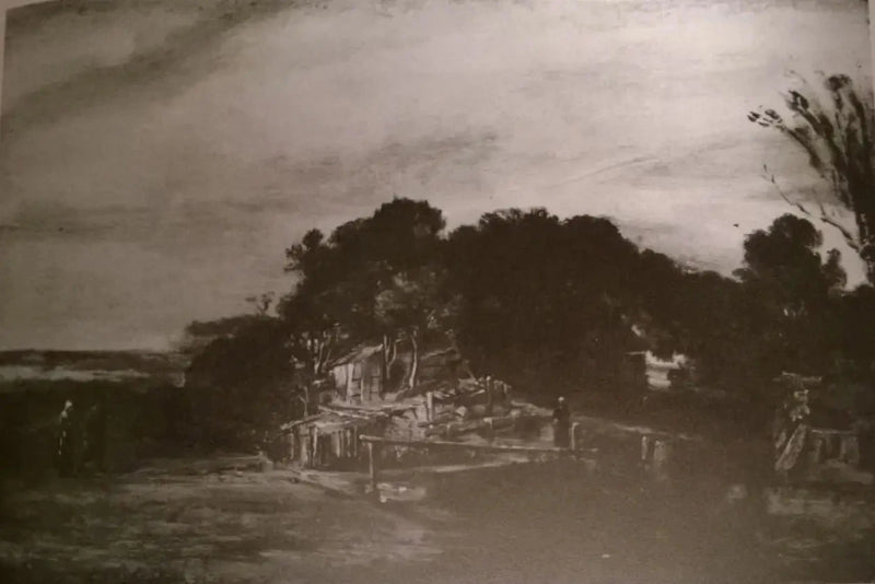 Landskap med hytter - Rembrandt