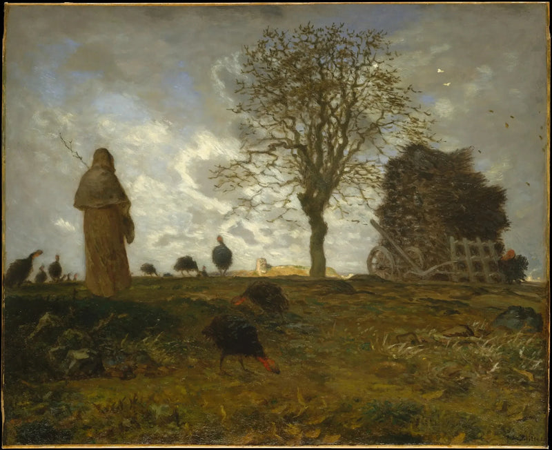 Høstlandskap med en flokk med kalkuner - Jean-François Millet