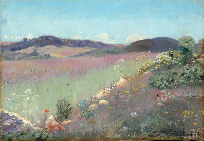Dansk sommerlandskap med valmuer og blåklokker. - H. A. Brendekilde

Source:
Paysage d'été danois avec coquelicots et bleuets. - H. A. Brendekilde