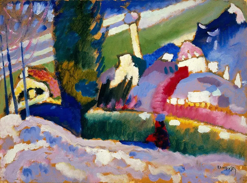 Vinterlandskap med kirke - Vassily Kandinsky