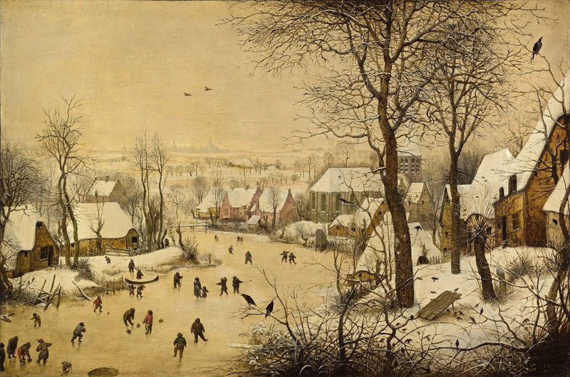 Vinterlandskap med skøyteløpere og fuglefanger - Pieter Brueghel den eldre