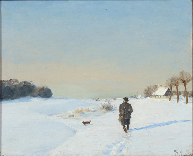 Vinterlandskap med en jeger og hans hund på en solrik dag - H. A. Brendekilde

Source:
Paysage d'hiver avec un chasseur et son chien par une journée ensoleillée - H. A. Brendekilde
