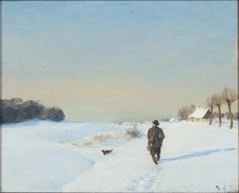 Vinterlandskap med en jeger og hans hund på en solrik dag - H. A. Brendekilde

Source:
Paysage d'hiver avec un chasseur et son chien par une journée ensoleillée - H. A. Brendekilde