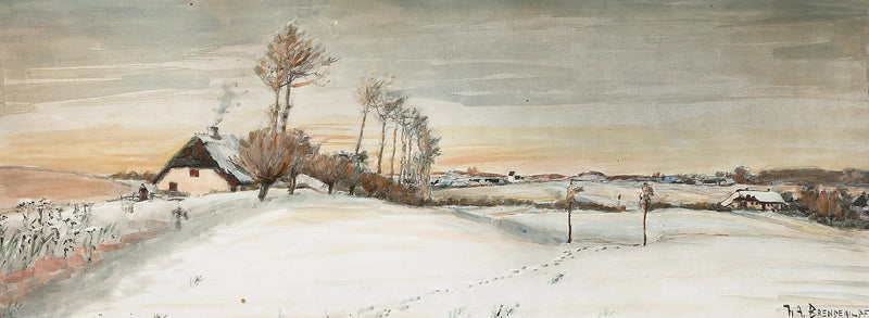 Vinterlandskap i en liten landsby. - H. A. Brendekilde

Source:
Paysage d'hiver dans un petit village. - H. A. Brendekilde