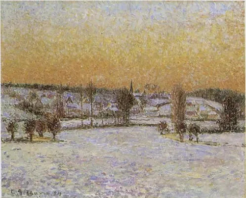 Vinterlandskap, Éragny, Kveld - Camille Pissarro