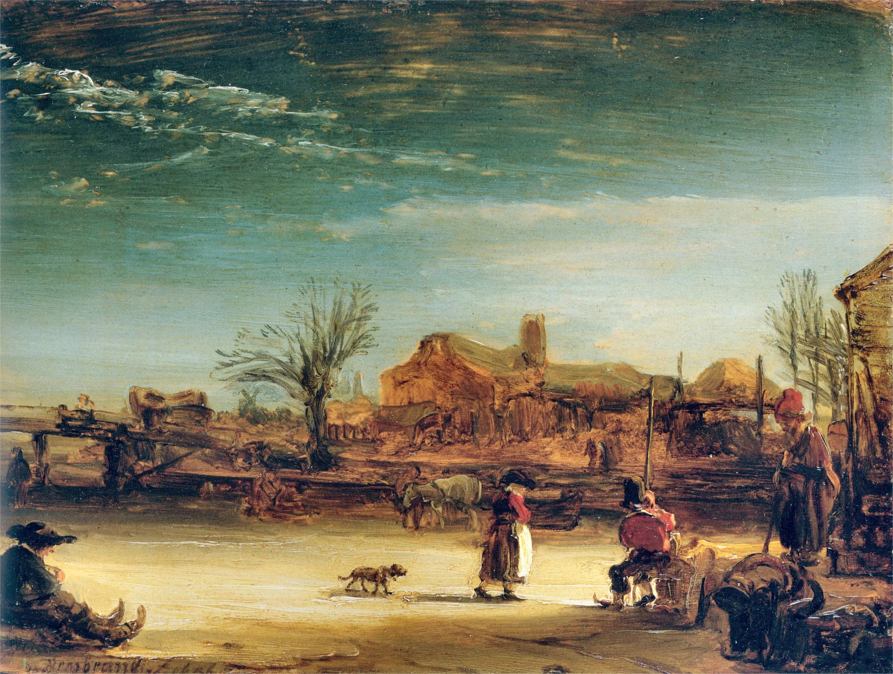 Paysage d'hiver - Rembrandt image 1 reproduction d’œuvre d’art à l’huile