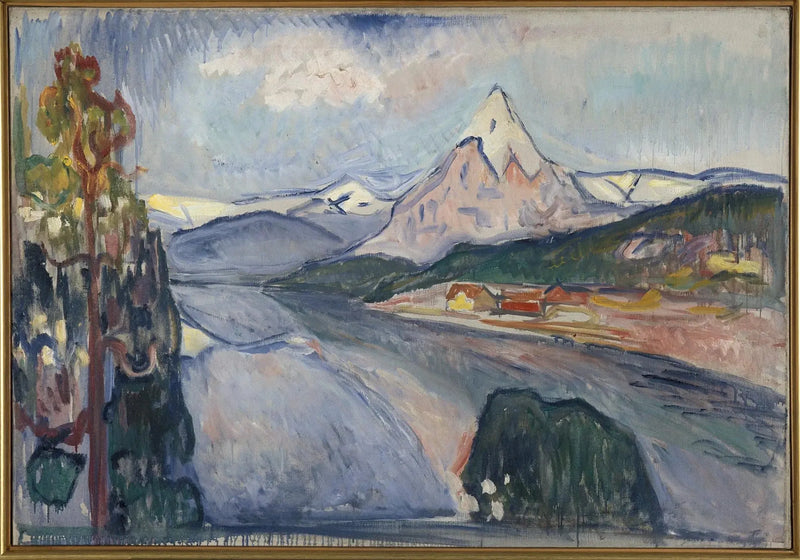 Fjordlandskap. Skisse til «De gjenkomne» av Henrik Ibsen - Edvard Munch