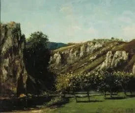 Fjellandskap med frukttrær, Ornans - Gustave Courbet