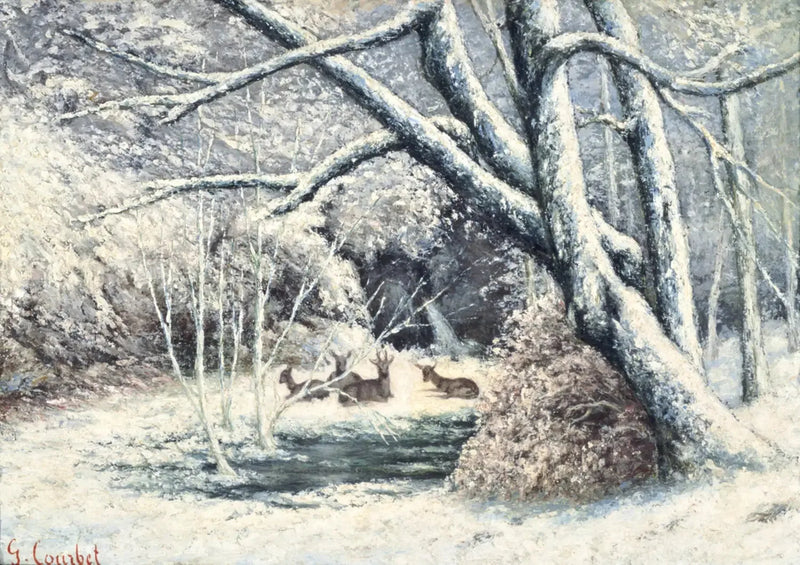 Snølandskap - Gustave Courbet