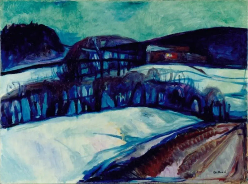Snølandskap om natten - Edvard Munch