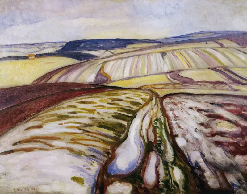 Snølandskap, Thüringen - Edvard Munch