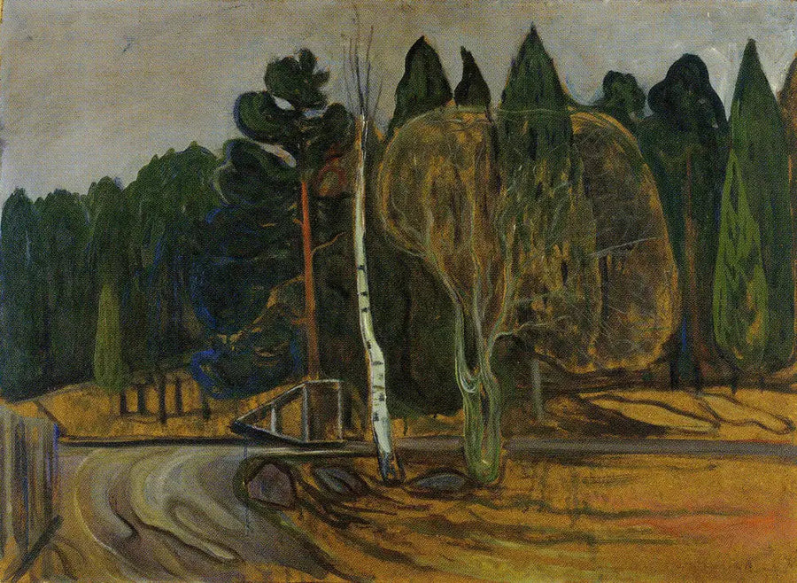 Vårlandskap med snøfreser - Edvard Munch