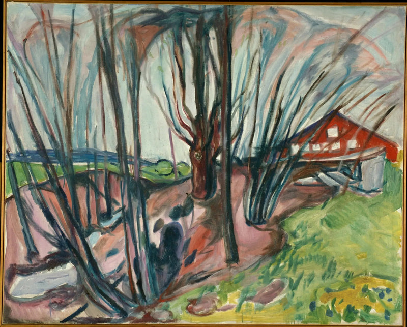 Vårlandskap ved det røde huset - Edvard Munch