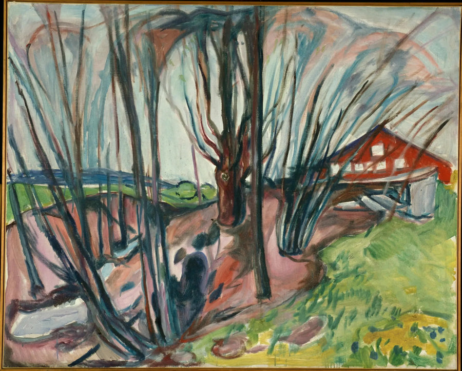 Vårlandskap ved det røde huset - Edvard Munch